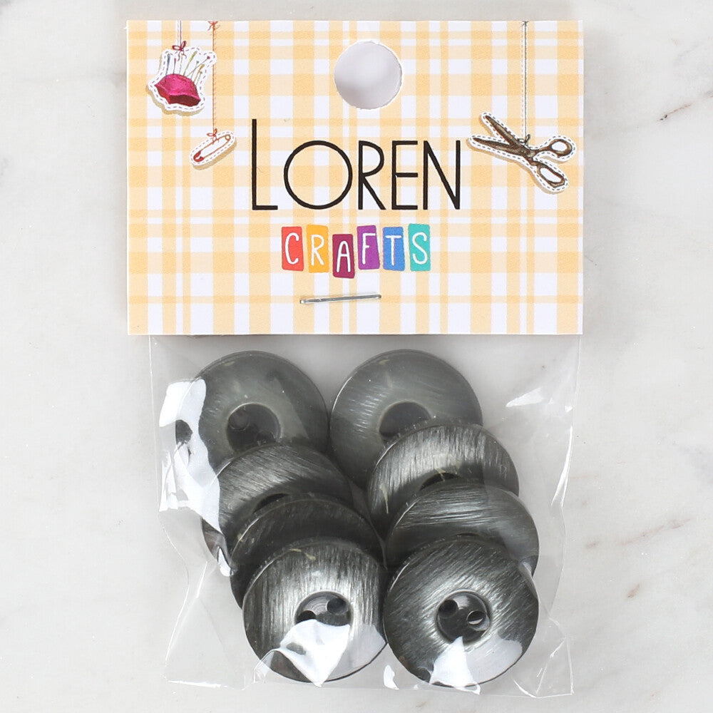 Loren Crafts 8'li Düğme Siyah - 1152